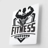 Fitness Motivation Graphic | Strong & Active Life Vierkante Klok (Hoek)