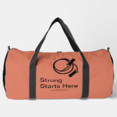 Fitness Motto Strong Starts Here Orange Black Plunjezak (Voorkant)
