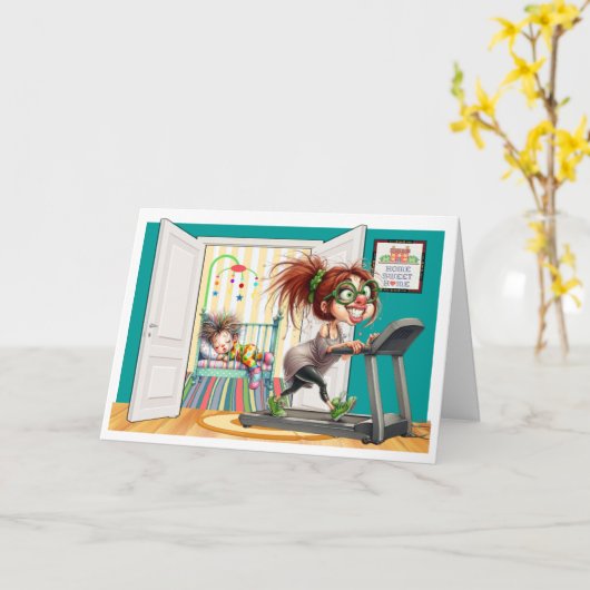 Fitness Oma of Moeder Kaart (Gele Bloem)