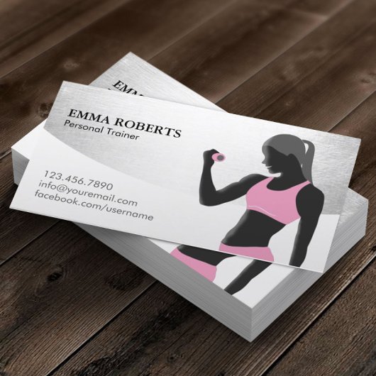 Fitness Personal Trainer Beauty Girl Modern Visitekaartje