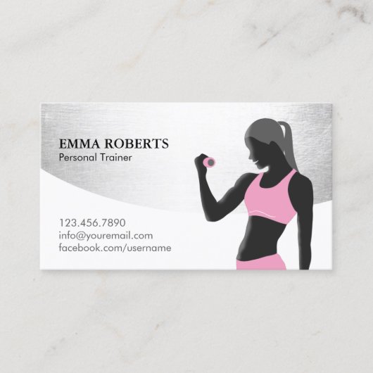 Fitness Personal Trainer Beauty Girl Modern Visitekaartje (Voorkant)