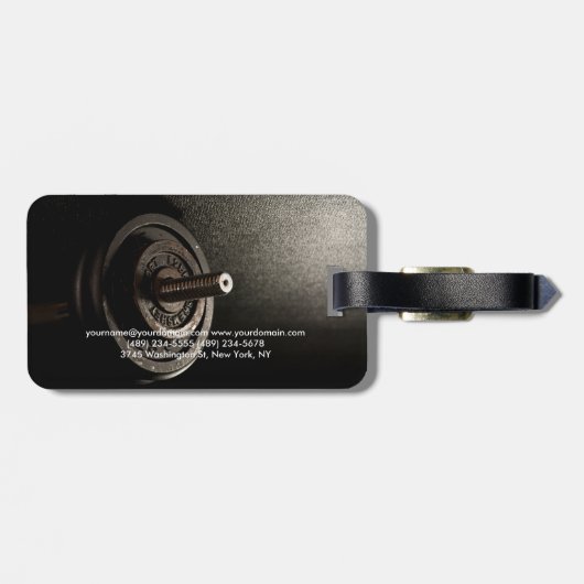 Fitness Personal Trainer Bodybuilding Modern Sharp Bagagelabel (Achterkant horizontaal)