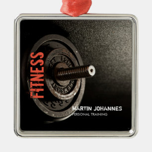 Fitness Personal Trainer Bodybuilding Modern Sharp Metalen Ornament