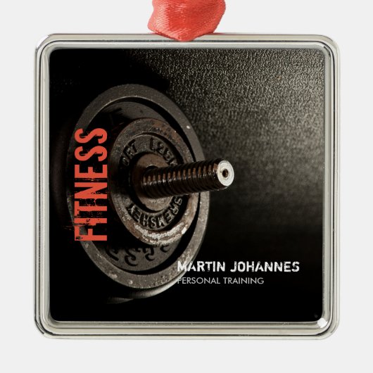 Fitness Personal Trainer Bodybuilding Modern Sharp Metalen Ornament (Voorkant)