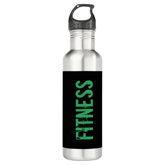Fitness Personal Trainer Bodybuilding Modern Zwart Waterfles (Voorkant)