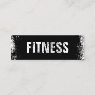 Fitness Personal Trainer Bold Black Grunge Mini Visitekaartje
