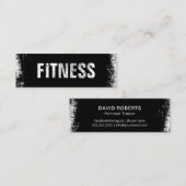 Fitness Personal Trainer Bold Black Grunge Mini Visitekaartje (Voorkant / Achterkant)