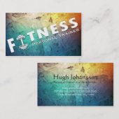 Fitness Personal Trainer Bold Text Dumbbell Logo Visitekaartje (Voorkant / Achterkant)
