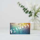 Fitness Personal Trainer Bold Text Dumbbell Logo Visitekaartje (Staand voorkant)