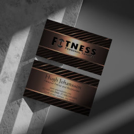 Fitness Personal Trainer Bold Text Dumbbell Logo Visitekaartje