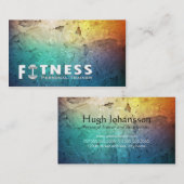 Fitness Personal Trainer Bold Text Dumbbell Logo Visitekaartje (Voorkant / Achterkant)