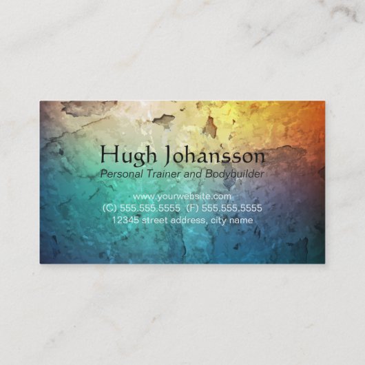 Fitness Personal Trainer Bold Text Dumbbell Logo Visitekaartje (Achterkant)