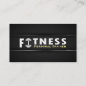Fitness Personal Trainer Bold Text Dumbbell Logo Visitekaartje (Voorkant)