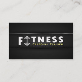 Fitness Personal Trainer Bold Text Dumbbell Logo Visitekaartje