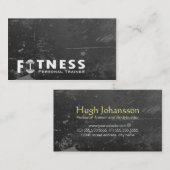 Fitness Personal Trainer Bold Text Dumbbell Logo Visitekaartje (Voorkant / Achterkant)