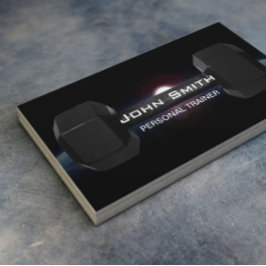Fitness Personal Trainer Dumbbell & Earth Visitekaartje