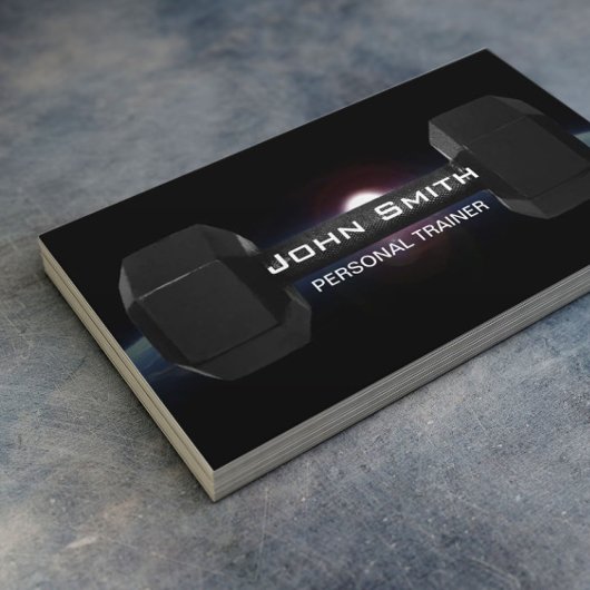 Fitness Personal Trainer Dumbbell & Earth Visitekaartje