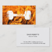 Fitness Personal Trainer Fire & Dumbbell Visitekaartje (Voorkant / Achterkant)