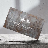 Fitness Personal Trainer Geometric Grunge Metal Visitekaartje
