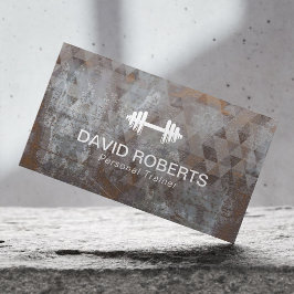 Fitness Personal Trainer Geometric Grunge Metal Visitekaartje