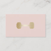 Fitness Personal Trainer Gold Dumbbell Blush Pink Visitekaartje (Voorkant)