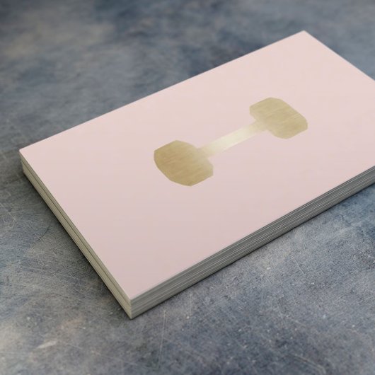 Fitness Personal Trainer Gold Dumbbell Blush Pink Visitekaartje
