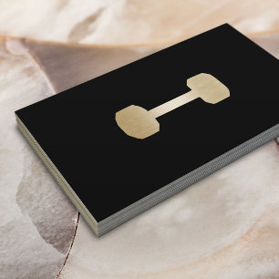 Fitness Personal Trainer Gold Dumbbell - Minimalis Visitekaartje