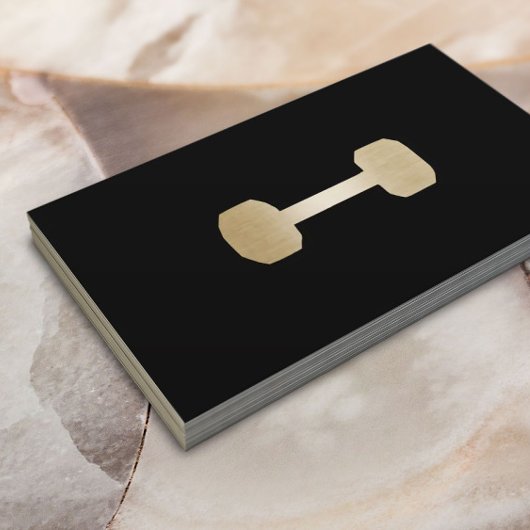 Fitness Personal Trainer Gold Dumbbell - Minimalis Visitekaartje