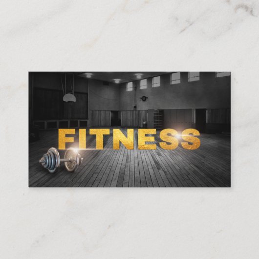 Fitness Personal Trainer Gold Typografie Business  Visitekaartje (Voorkant)