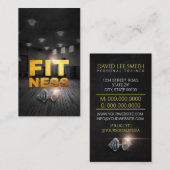 Fitness Personal Trainer Gold Typografie Zakelijk Visitekaartje (Voorkant / Achterkant)