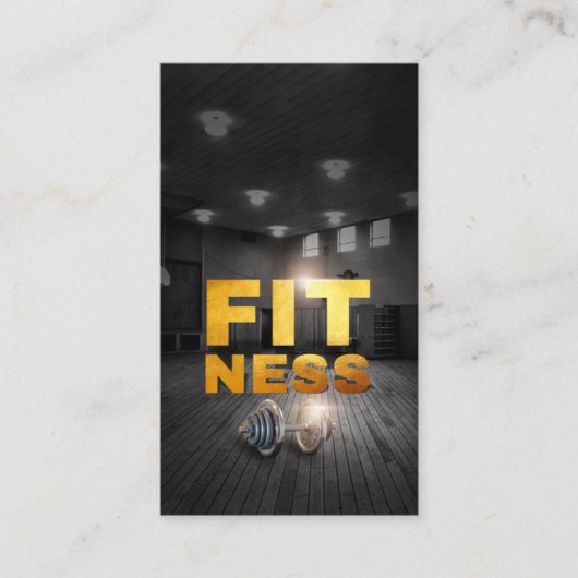 Fitness Personal Trainer Gold Typografie Zakelijk Visitekaartje (Voorkant)