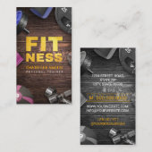 Fitness Personal Trainer Gold Typografie Zakelijk Visitekaartje (Voorkant / Achterkant)