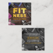Fitness Personal Trainer Goud Typografie Vierkant  Vierkante Visitekaartje (Voorkant / Achterkant)