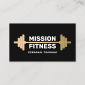 Fitness Personal Trainer Gouden Barbell Visitekaartje (Voorkant)