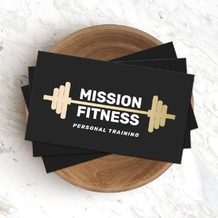 Fitness Personal Trainer Gouden Barbell Visitekaartje