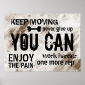 Fitness Personal Trainer Grunge Gym Motivation Poster (Voorkant)