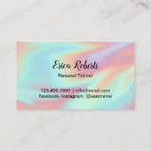 Fitness Personal Trainer Holographic Typografie Visitekaartje (Achterkant)