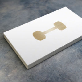 Fitness Personal Trainer Minimale Gold Dumbbell Visitekaartje