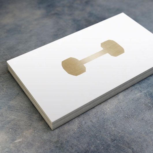 Fitness Personal Trainer Minimale Gold Dumbbell Visitekaartje