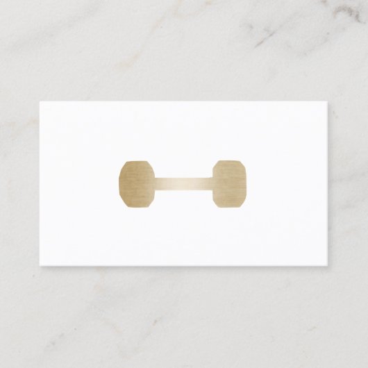 Fitness Personal Trainer Minimale Gold Dumbbell Visitekaartje (Voorkant)