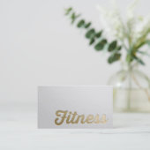 Fitness Personal Trainer Minimale White Gold Embaa Visitekaartje (Staand voorkant)