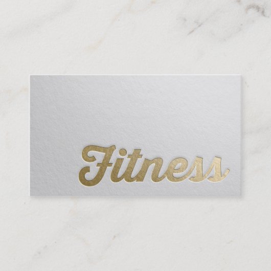 Fitness Personal Trainer Minimale White Gold Embaa Visitekaartje (Voorkant)