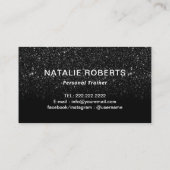 Fitness Personal Trainer Modern Black Glitter Visitekaartje (Achterkant)