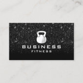 Fitness Personal Trainer Modern Black Glitter Visitekaartje (Voorkant)