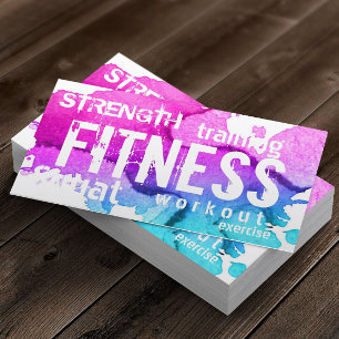 Fitness Personal Trainer Modern Colorful Visitekaartje