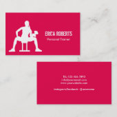 Fitness Personal Trainer Modern Hot Pink Visitekaartje (Voorkant / Achterkant)