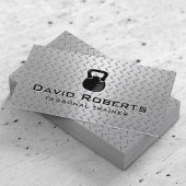 Fitness Personal Trainer Moderne metalen achtergro Visitekaartje