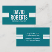 Fitness Personal Trainer Moderne Stripes Blauwgroe Visitekaartje (Voorkant / Achterkant)