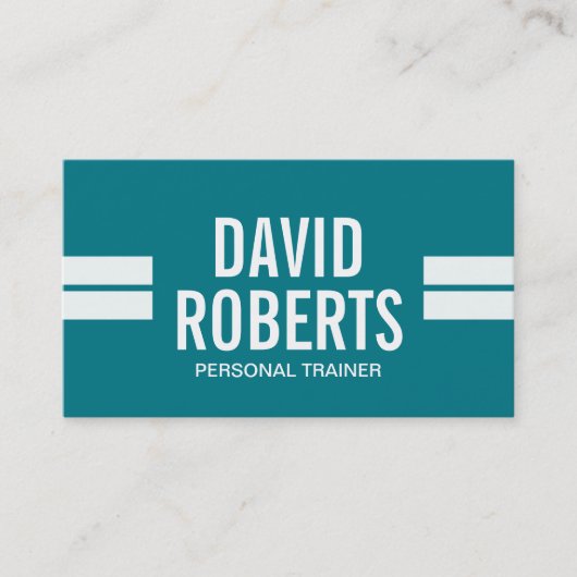 Fitness Personal Trainer Moderne Stripes Blauwgroe Visitekaartje (Voorkant)
