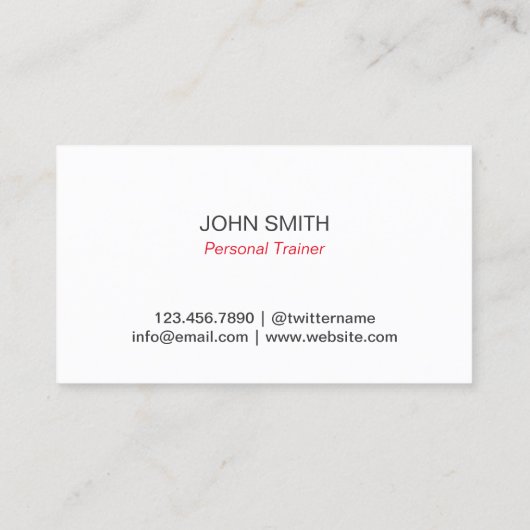Fitness Personal Trainer Moderne Typografie Visitekaartje (Achterkant)
